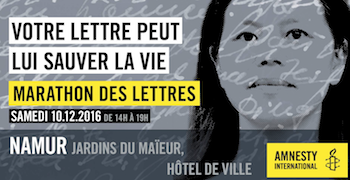 Namur et Amnesty : soutien à Su Changlan 
